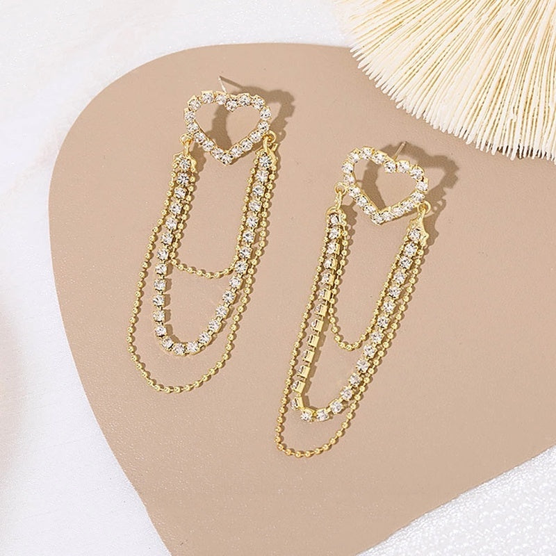 Hollow Love Tassel Earrings