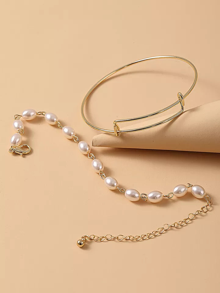 Goldilocks Pearl Bracelet Set