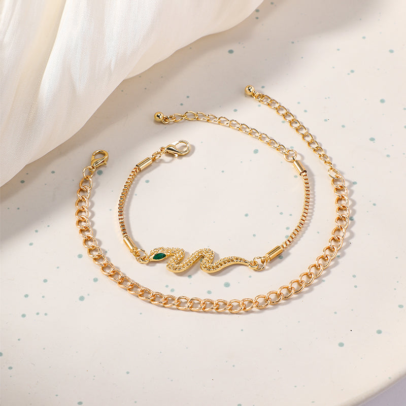 Gold Snake Bracelet Set