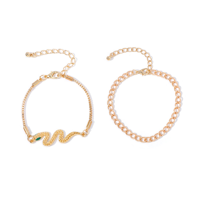 Gold Snake Bracelet Set