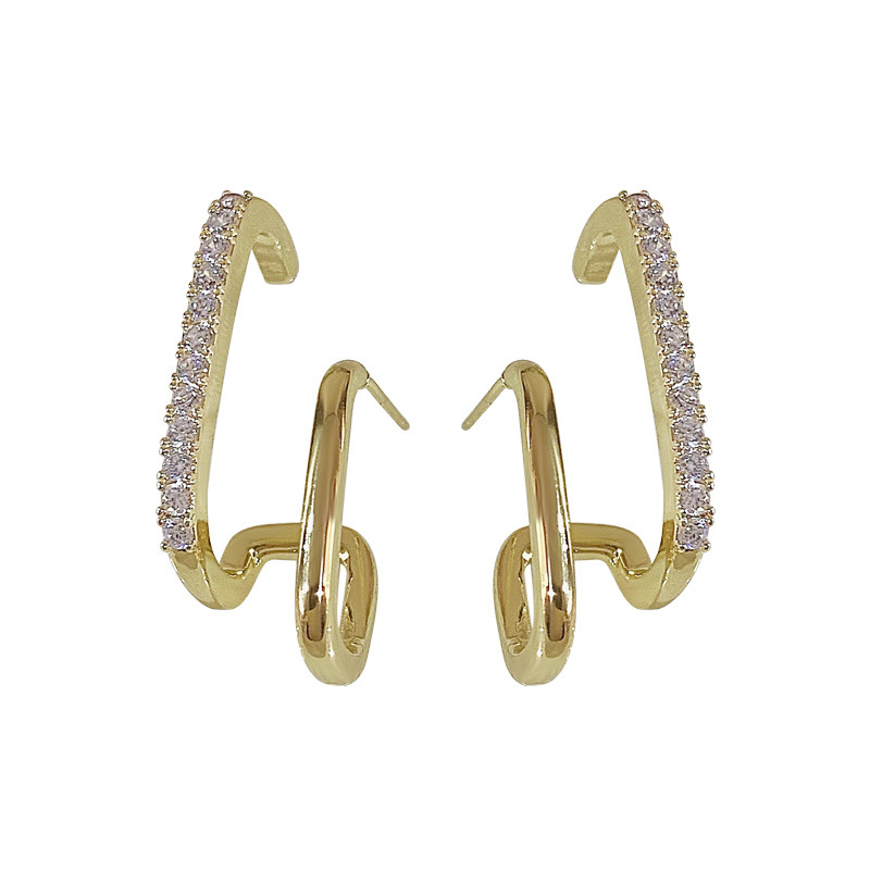 Shiny Double Vision Ear Climbers Earrings