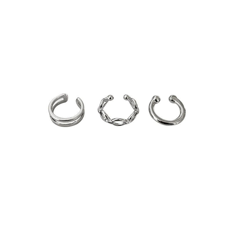 Silver Ear Cuffs Set