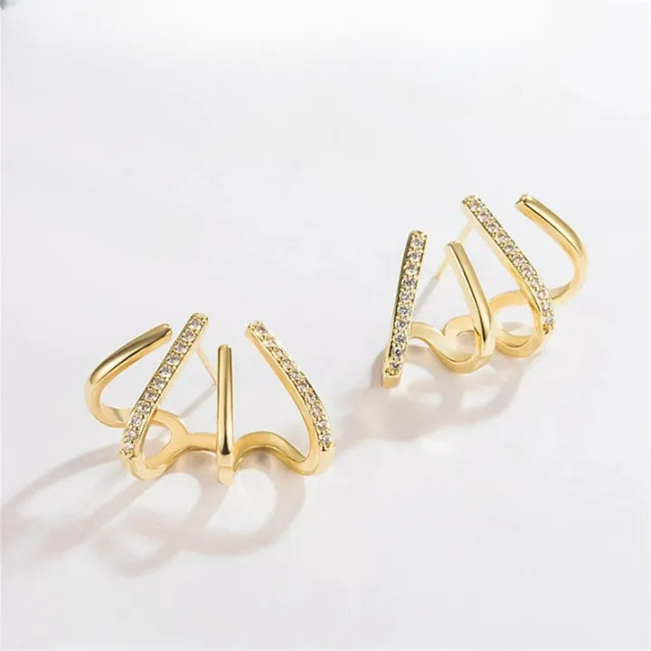 Gold Claw Stud Earrings (Single Piercing)