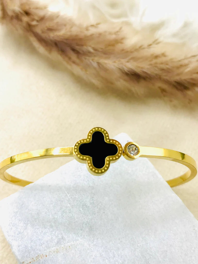 Gold Clover Bangle